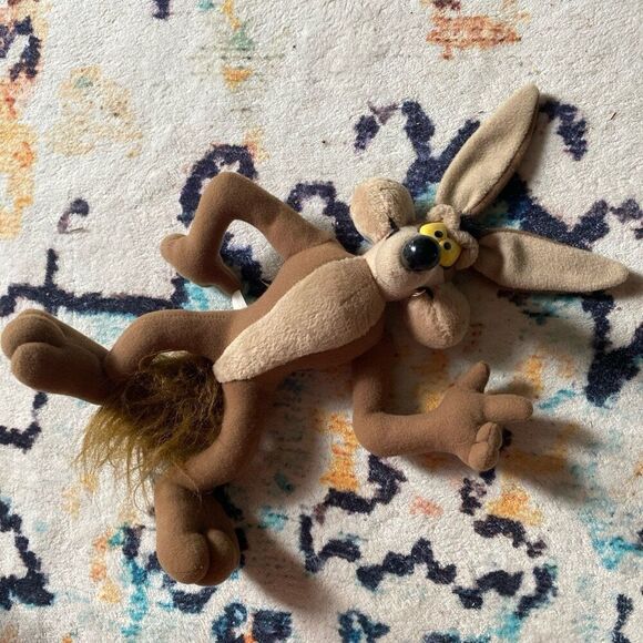 Rare vintage looney tunes Wile E Coyote tyco plush 90s small - Picture 6 of 6